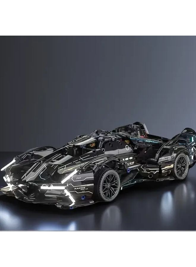 مكعبات بناء السيارة السوداء 1330 قطعة نموذج بلاستيكي ABS تصميم أنيق بناء متين هدية - Image 5